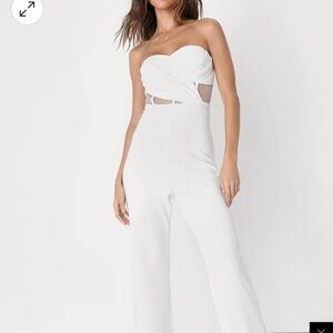 White lulus jumpsuit